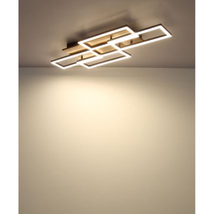 Globo - Ρυθμιζόμενο φωτιστικό οροφής LED LED/40W/230V 2700-6500K 32,5x87,5 cm καφέ/μαύρο + τηλεχειριστήριο