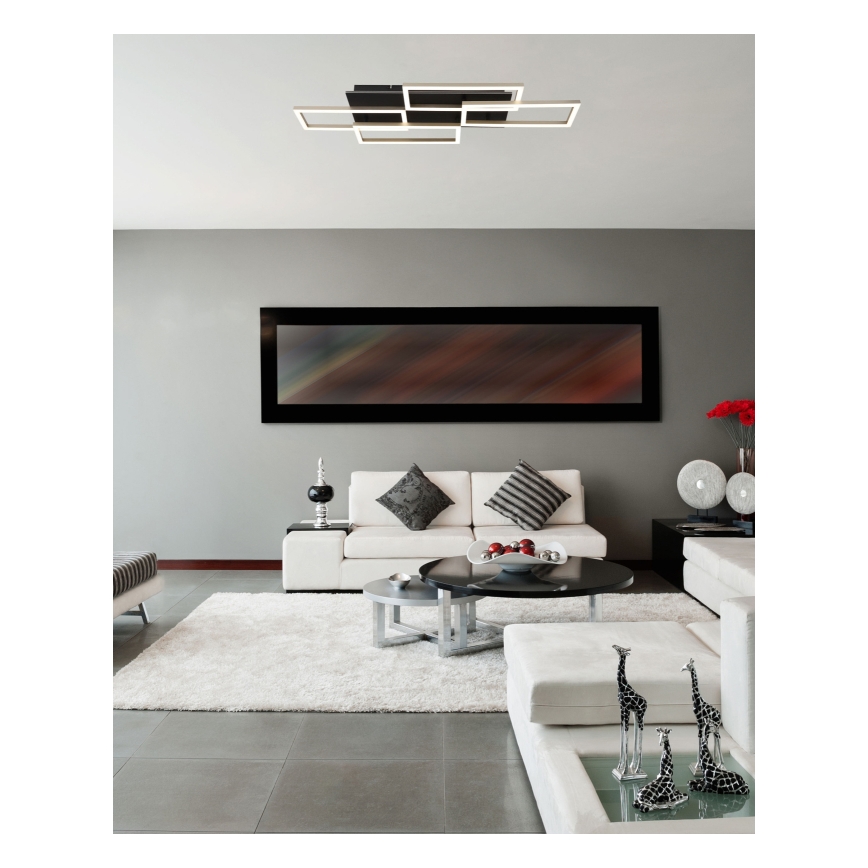Globo - Ρυθμιζόμενο LED φωτιστικό οροφής LED/40W/230V 2700-6500K 32,5x87,5 cm μαύρο + τηλεχειριστήριο