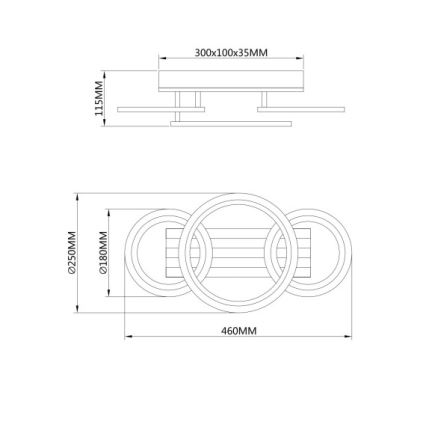 Globo - Φωτιστικό οροφής LED LED/21W/230V 3000/4200/600K 25x46 cm