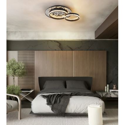 Globo - Φωτιστικό οροφής LED LED/24W/230V 3000K 40x50,5 cm μαύρο/γυαλιστερό χρώμιο