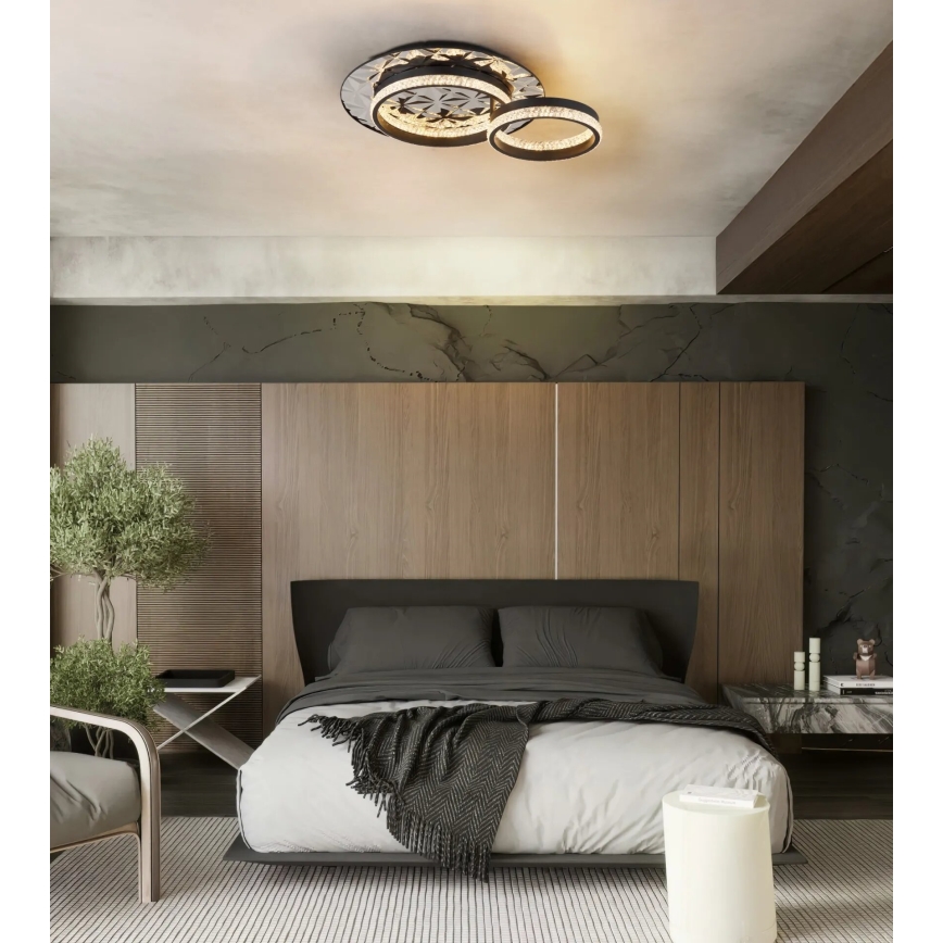 Globo - Φωτιστικό οροφής LED LED/24W/230V 3000K 40x50,5 cm μαύρο/γυαλιστερό χρώμιο