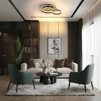 Globo - Φωτιστικό οροφής LED LED/24W/230V 3000K 40x50,5 cm μαύρο/χρυσό
