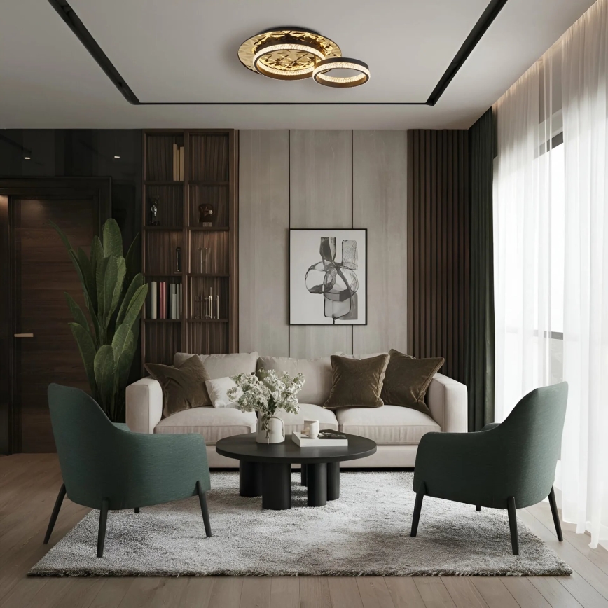 Globo - Φωτιστικό οροφής LED LED/24W/230V 3000K 40x50,5 cm μαύρο/χρυσό
