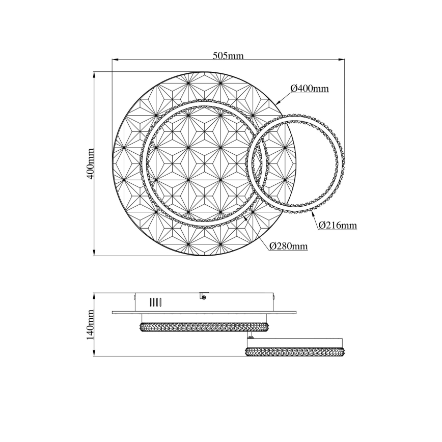 Globo - Φωτιστικό οροφής LED LED/24W/230V 3000K 40x50,5 cm μαύρο/χρυσό