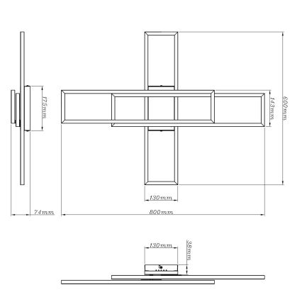 Globo - Φωτιστικό οροφής LED/55W/230V 3000K 80x60 cm