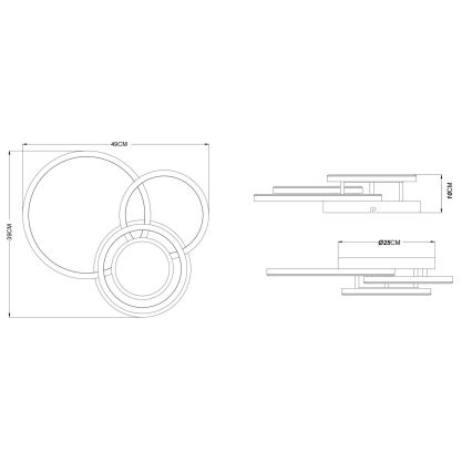 Globo - Φωτιστικό οροφής LED LED/40W/230V 3000K 49x39 cm