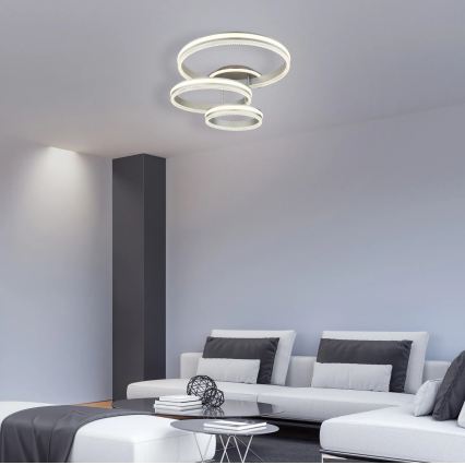 Globo - Ρυθμιζόμενο φωτιστικό οροφής LED/72W/230V 2700-6000K ασημί + τηλεχειριστήριο