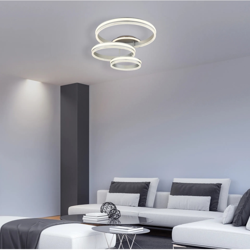 Globo - Ρυθμιζόμενο φωτιστικό οροφής LED/72W/230V 2700-6000K ασημί + τηλεχειριστήριο