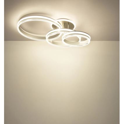 Globo - Ρυθμιζόμενο φωτιστικό οροφής LED/72W/230V 2700-6000K ασημί + τηλεχειριστήριο