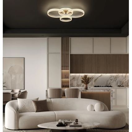 Globo - Ρυθμιζόμενο LED φωτιστικό οροφής LED/90W/230V 2700-6000K ασημί + τηλεχειριστήριο
