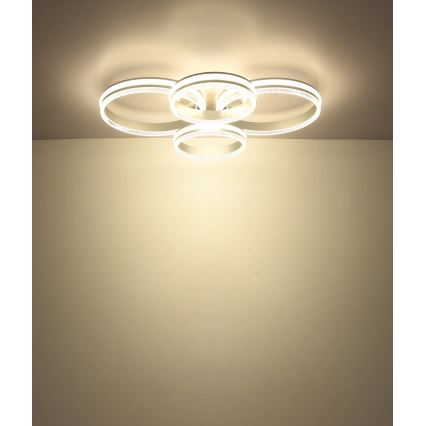 Globo - Ρυθμιζόμενο LED φωτιστικό οροφής LED/90W/230V 2700-6000K ασημί + τηλεχειριστήριο