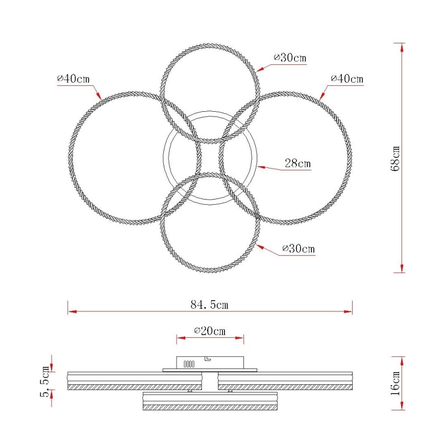 Globo - Ρυθμιζόμενο LED φωτιστικό οροφής LED/90W/230V 2700-6000K ασημί + τηλεχειριστήριο