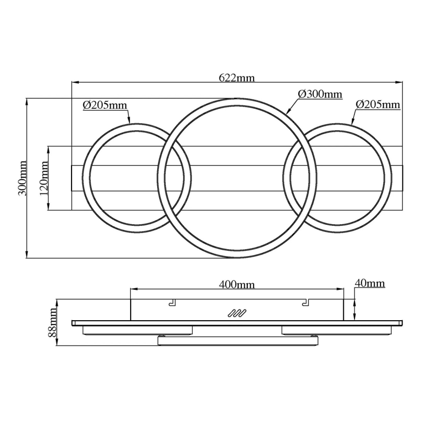 Globo - Φωτιστικό οροφής LED/40W/230V 4000K 30x62,2 cm