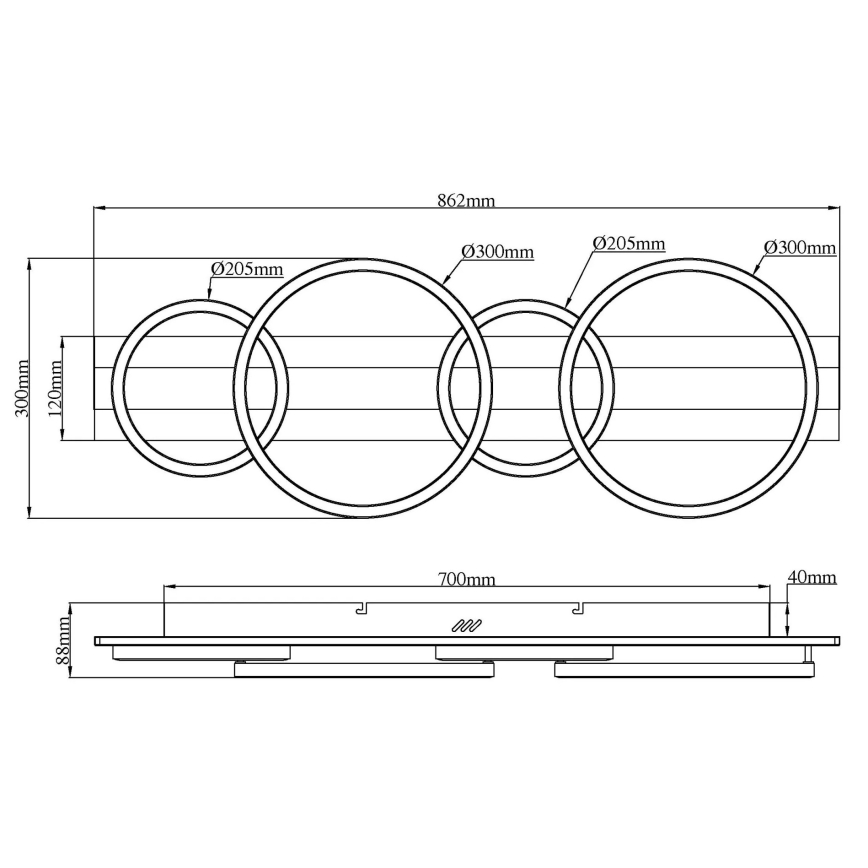 Globo - Φωτιστικό οροφής LED / 55W / 230V / 4000K / 30x86,2 cm