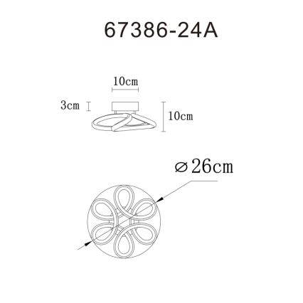 Globo - LED Οροφωτιστικό LED/24W/230V 2700/4000/6000K διάμ. 26 εκ. μαύρο
