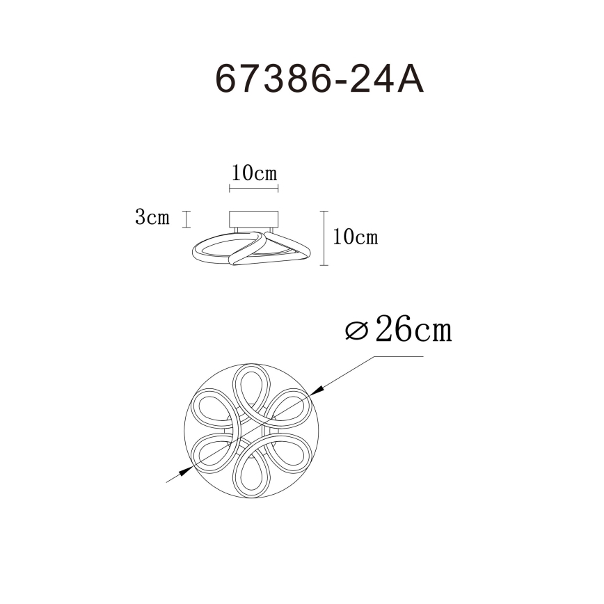 Globo - LED Οροφωτιστικό LED/24W/230V 2700/4000/6000K διάμ. 26 εκ. μαύρο