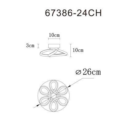 Globo - LED Οροφωτιστικό LED/24W/230V 2700/4000/6000K διάμ. 26 εκ. χρυσό
