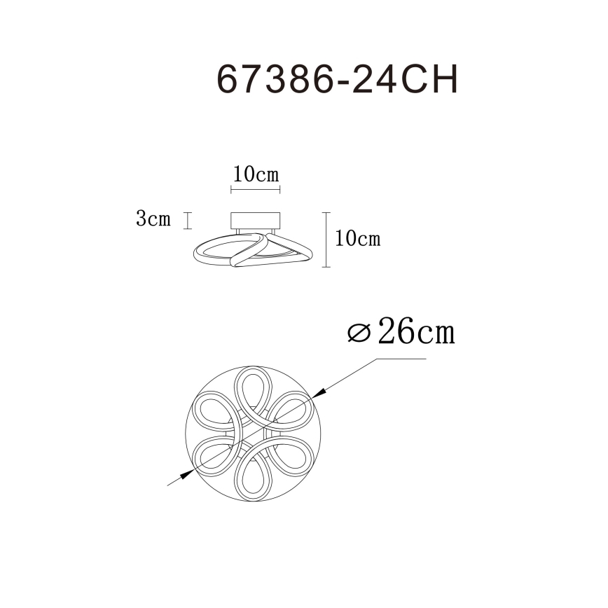 Globo - Φωτιστικό οροφής LED LED/24W/230V 2700/4000/6000K διάμετρος 26 cm χρυσό