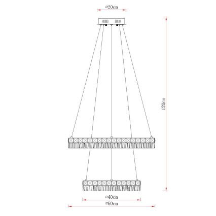 Globo - Ρυθμιζόμενο LED κρεμαστό φωτιστικό σε σύρμα LED/60W/230V 2700-6000K διάφανο + τηλεχειριστήριο