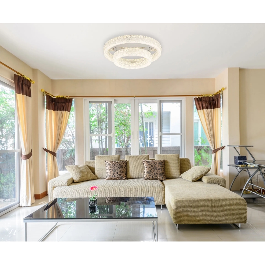 Globo - LED Ρυθμιζόμενο φωτιστικό οροφής LED/60W/230V 2700-6000K διάφανο + τηλεχειριστήριο