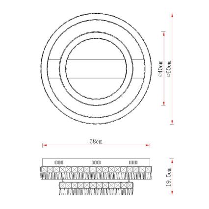 Globo - LED Ρυθμιζόμενο φωτιστικό οροφής LED/60W/230V 2700-6000K διάφανο + τηλεχειριστήριο