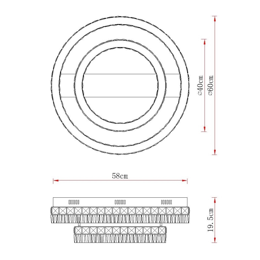 Globo - LED Ρυθμιζόμενο φωτιστικό οροφής LED/60W/230V 2700-6000K διάφανο + τηλεχειριστήριο