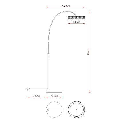 Globo - LED Ρυθμιζόμενο επιδαπέδιο φωτιστικό LED/35W/230V 3000/4000/6000K