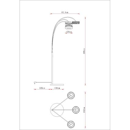 Globo - LED Ρυθμιζόμενη επιδαπέδια λάμπα LED/35W/230V 3000/4000/6000K