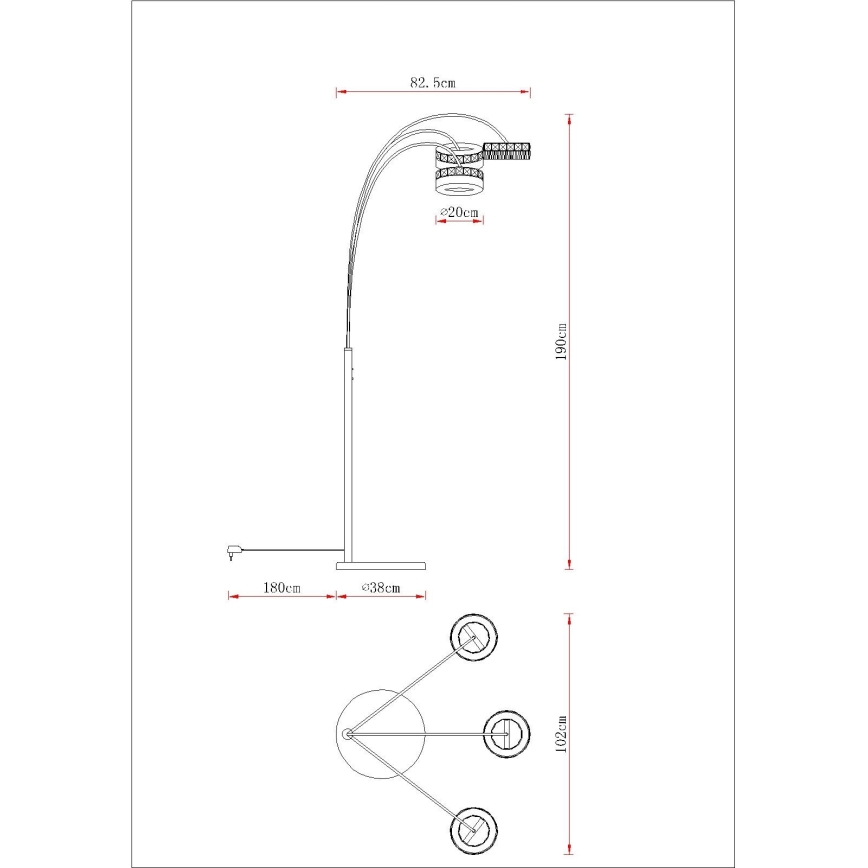 Globo - LED Ρυθμιζόμενη επιδαπέδια λάμπα LED/35W/230V 3000/4000/6000K