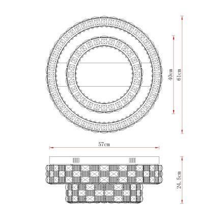 Globo - Ρυθμιζόμενο φωτιστικό οροφής LED/55W/230V 2700-6000K διάμ. 61 cm + τηλεχειριστήριο