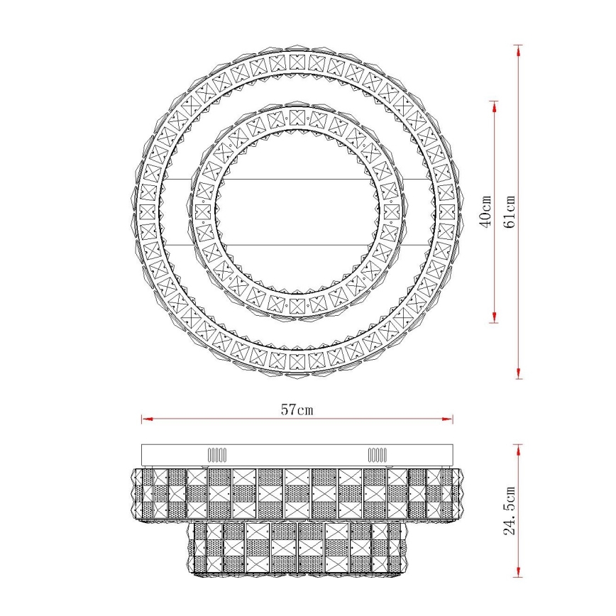 Globo - Ρυθμιζόμενο φωτιστικό οροφής LED/55W/230V 2700-6000K διάμ. 61 cm + τηλεχειριστήριο