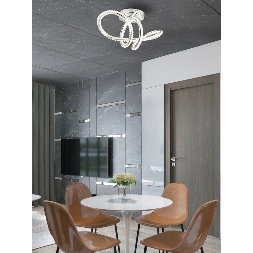 Globo - Ρυθμιζόμενο φωτιστικό οροφής LED/40W/230V 2700-6000K γυαλιστερό χρώμιο + τηλεχειριστήριο