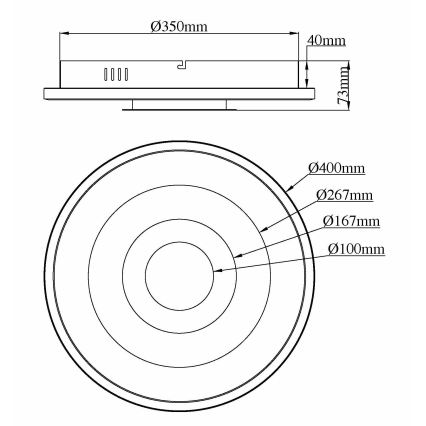 Globo - Φωτιστικό οροφής LED 30W/230V, 3000/4000/6000K, Ø 40 cm