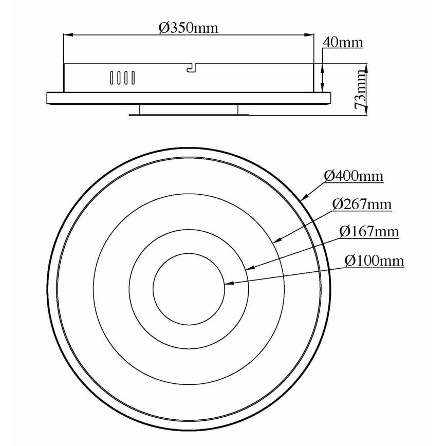 Globo - Φωτιστικό οροφής LED 30W/230V, 3000/4000/6000K, Ø 40 cm
