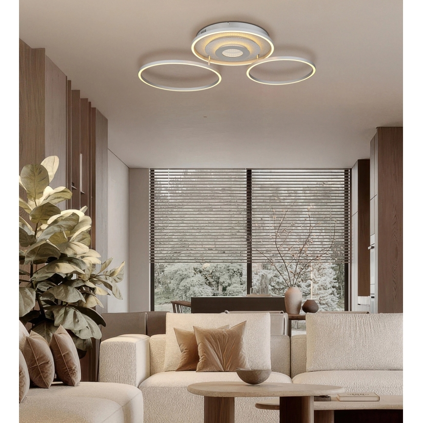 Globo - Ρυθμιζόμενο LED φωτιστικό οροφής LED/40W/230V 2700-6500K 57x99,2 cm ασημί + τηλεχειριστήριο
