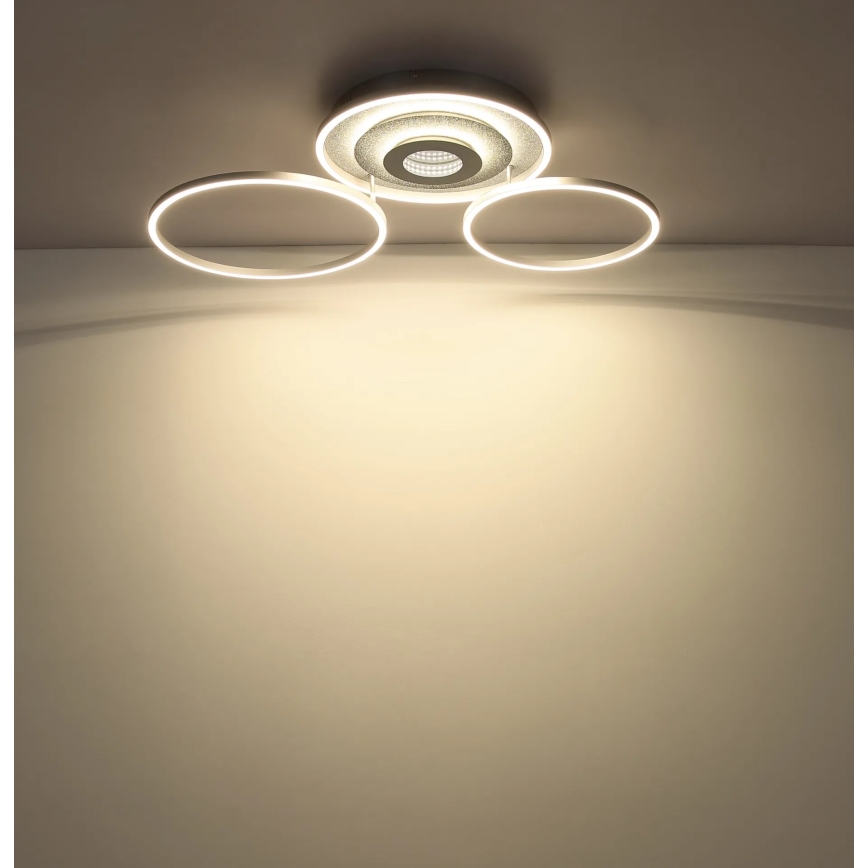 Globo - Ρυθμιζόμενο LED φωτιστικό οροφής LED/40W/230V 2700-6500K 57x99,2 cm ασημί + τηλεχειριστήριο