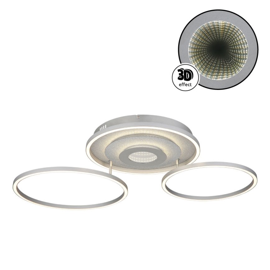 Globo - Ρυθμιζόμενο LED φωτιστικό οροφής LED/40W/230V 2700-6500K 57x99,2 cm ασημί + τηλεχειριστήριο
