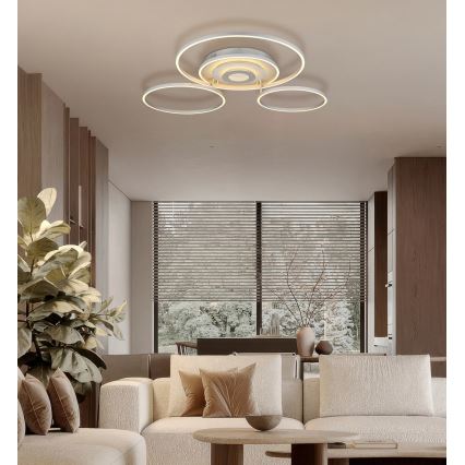 Globo - Ρυθμιζόμενο LED φωτιστικό οροφής LED/60W/230V 2700-6500K 80,8x99,2 cm ασημί + τηλεχειριστήριο