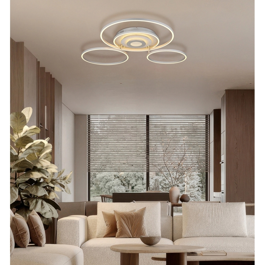 Globo - Ρυθμιζόμενο LED φωτιστικό οροφής LED/60W/230V 2700-6500K 80,8x99,2 cm ασημί + τηλεχειριστήριο