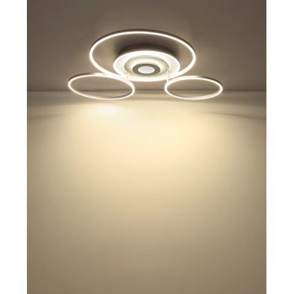 Globo - Ρυθμιζόμενο LED φωτιστικό οροφής LED/60W/230V 2700-6500K 80,8x99,2 cm ασημί + τηλεχειριστήριο