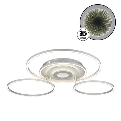 Globo - Ρυθμιζόμενο LED φωτιστικό οροφής LED/60W/230V 2700-6500K 80,8x99,2 cm ασημί + τηλεχειριστήριο
