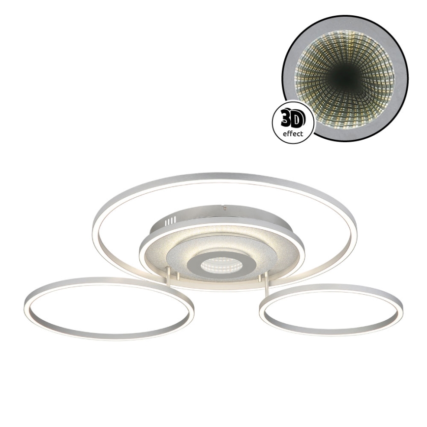Globo - Ρυθμιζόμενο LED φωτιστικό οροφής LED/60W/230V 2700-6500K 80,8x99,2 cm ασημί + τηλεχειριστήριο