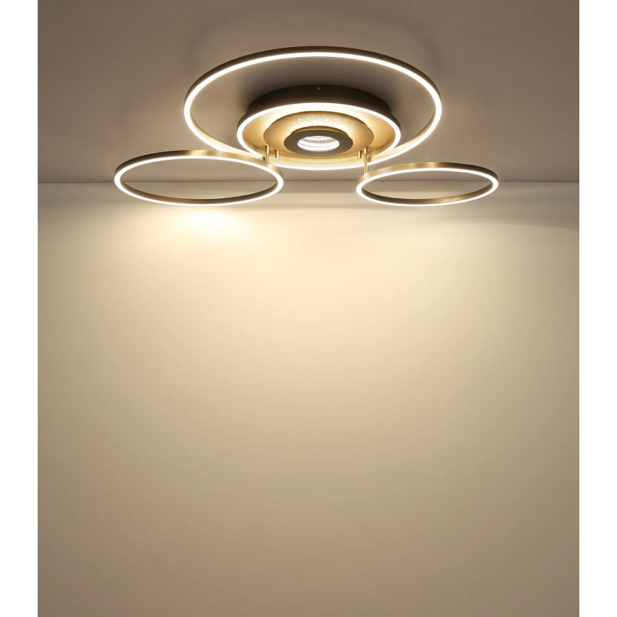 Globo - LED Ρυθμιζόμενο φωτιστικό οροφής LED/60W/230V 2700-6500K 80,8x99,2 cm ορείχαλκος + τηλεχειριστήριο