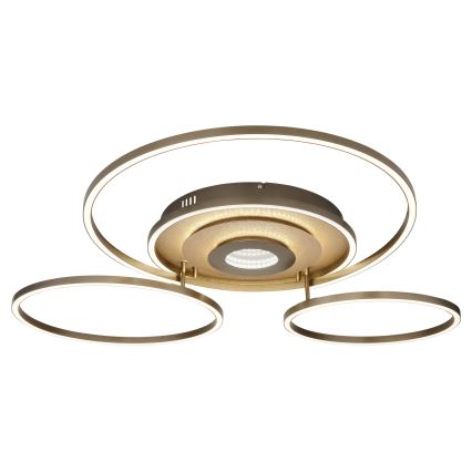 Globo - LED Ρυθμιζόμενο φωτιστικό οροφής LED/60W/230V 2700-6500K 80,8x99,2 cm ορείχαλκος + τηλεχειριστήριο