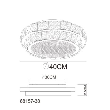 Globo - LED Ρυθμιζόμενο φωτιστικό οροφής LED/38W/230V 2700-6000K διάμ. 40 cm + τηλεχειριστήριο
