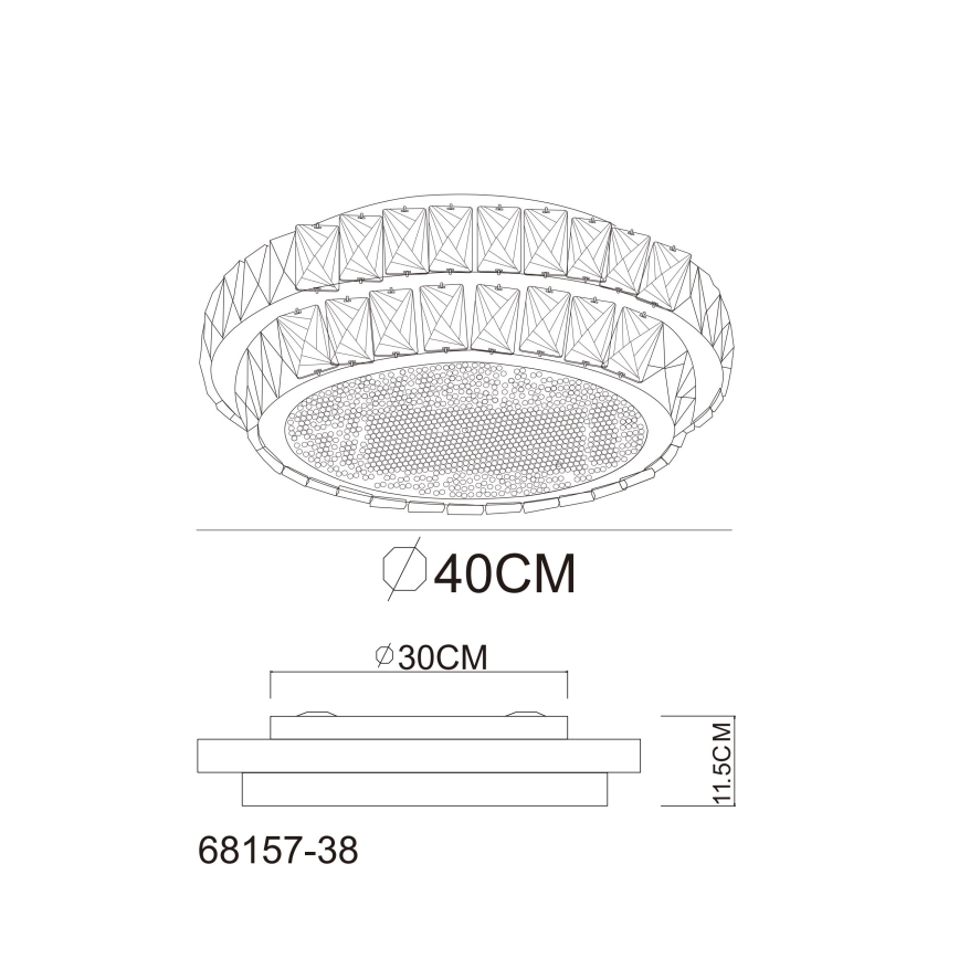 Globo - LED Ρυθμιζόμενο φωτιστικό οροφής LED/38W/230V 2700-6000K διάμ. 40 cm + τηλεχειριστήριο