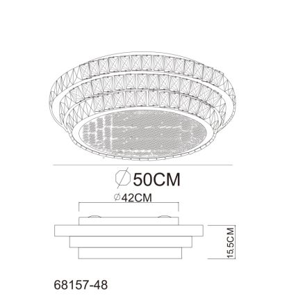 Globo - LED Ρυθμιζόμενο Φωτιστικό Οροφής LED/48W/230V 2700-6000K διάμ. 50 εκ. λευκό + τηλεχειριστήριο