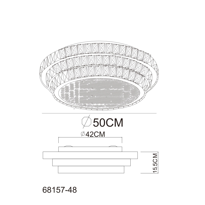 Globo - LED Ρυθμιζόμενο Φωτιστικό Οροφής LED/48W/230V 2700-6000K διάμ. 50 εκ. λευκό + τηλεχειριστήριο