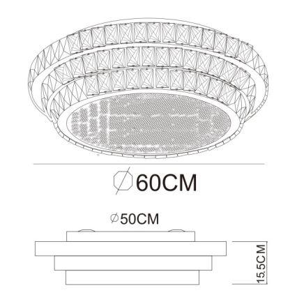 Globo - Ρυθμιζόμενο φωτιστικό οροφής LED/58W/230V 2700-6000K Ø 60 εκ. λευκό + τηλεχειριστήριο