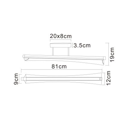 Globo - LED φωτιστικό οροφής με ράβδο LED/28W/230V 2700/4000/6000K
